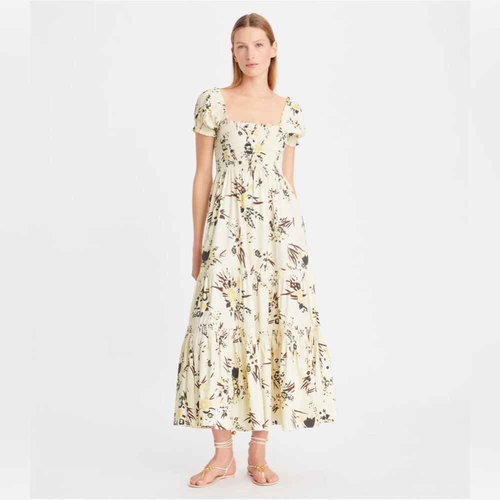Tory Burch Floral Cream Maxi Dress